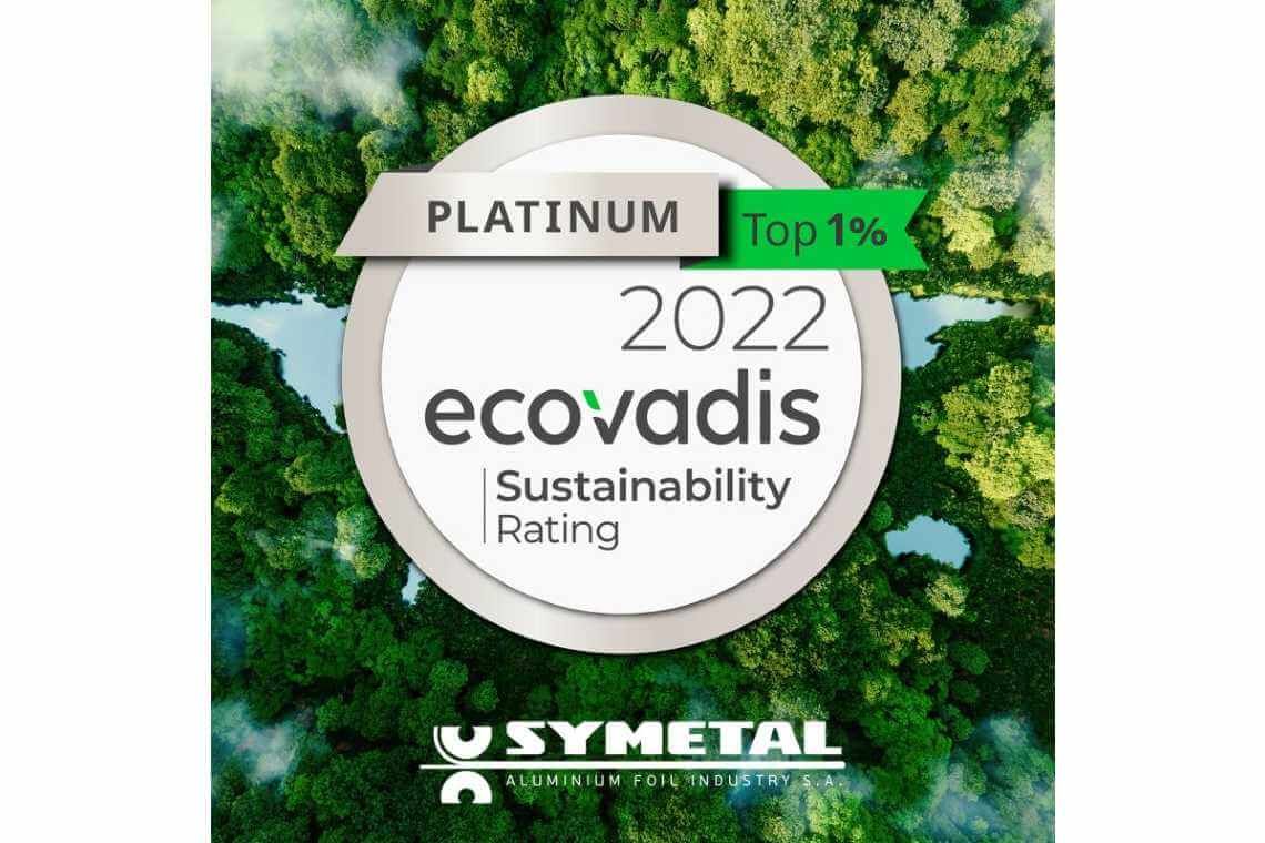 Η Symetal βραβεύτηκε με Platinum Rating από την EcoVadis για τις επιδόσεις της στην Αειφορία