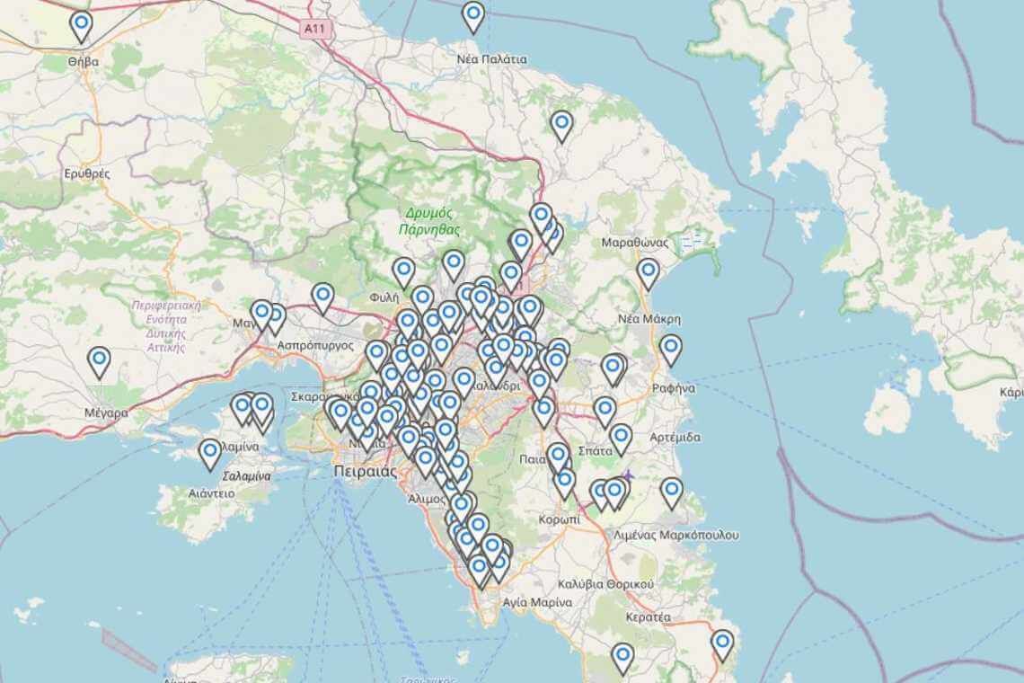 Διαδικτυακός χάρτης των δημοσίως προσβάσιμων σημείων φόρτισης